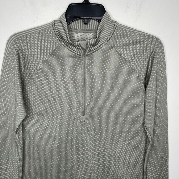 LULULEMON Rest Less 1/2 Zip Womens 4 Cropped Pullover Grip Warp Gray Green - Picture 2 of 9